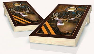 Skip's Garage Framed Deer Cornhole Board Outdoor Game Set