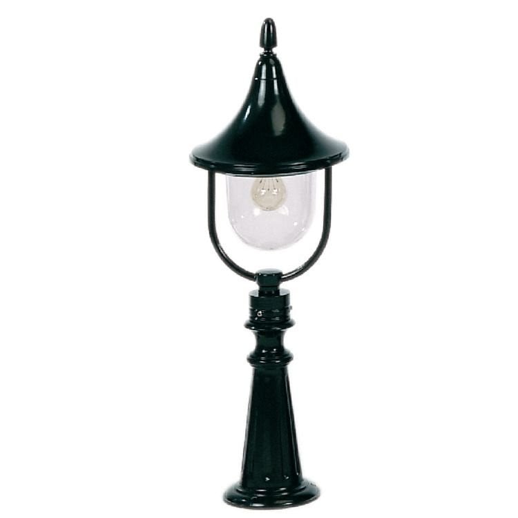 KS Verlichting Staande tuinlamp Parma zwart aluminium met glazen lantaarn