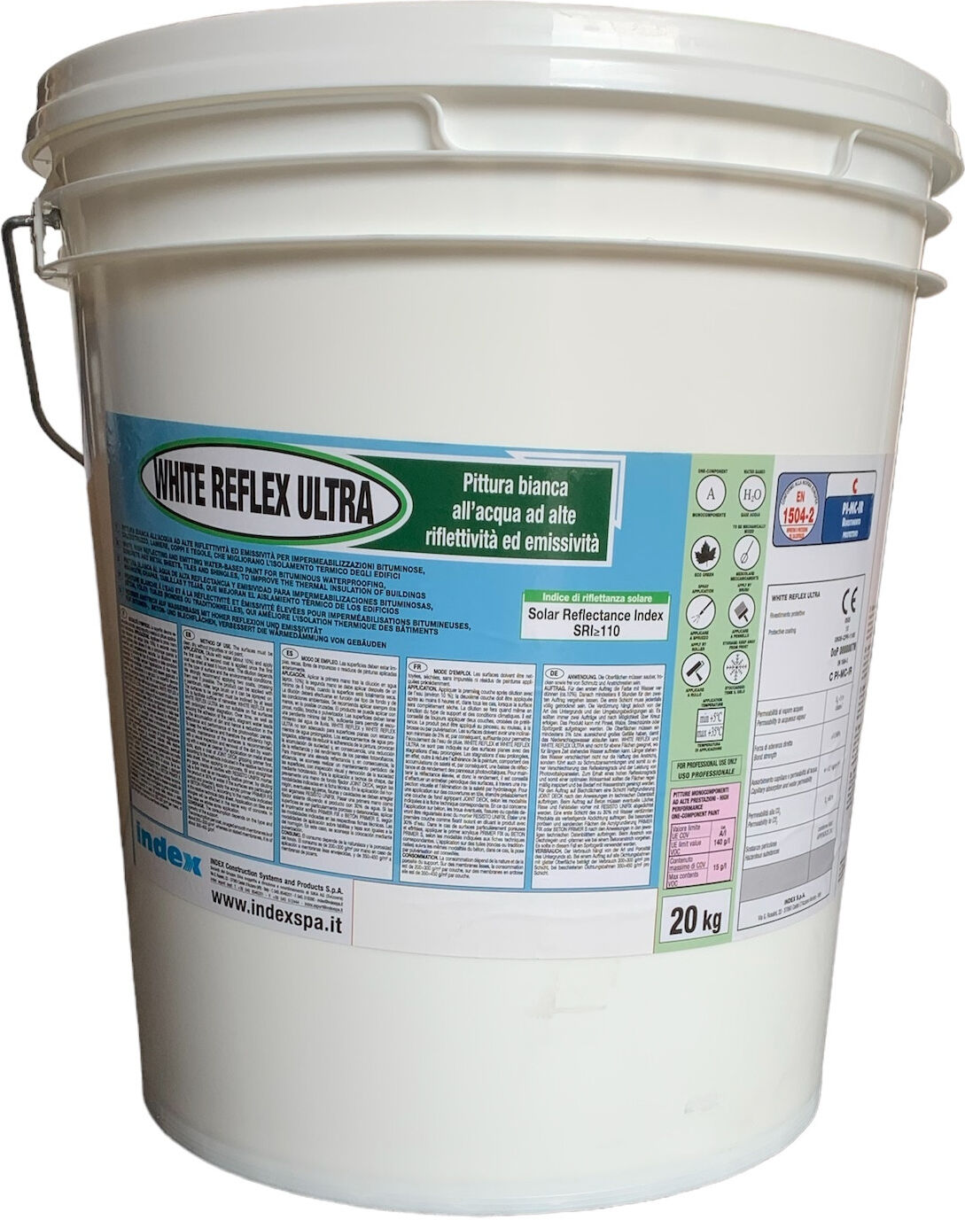 Pittura vernice bianca ultrariflettente per tetti Index – White Reflex Ultra