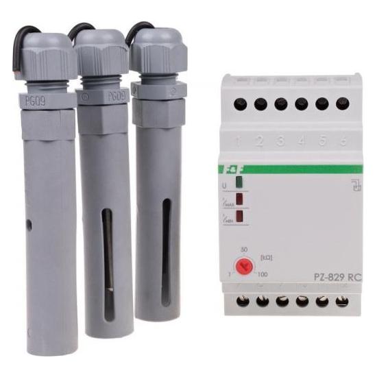 F&R F&F Przekaźnik kontroli poziomu cieczy 16A 2P 1-100kOhm 3 sondy (PZ-829 RC) (PZ-829 RC)