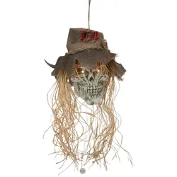 EUROPALMS Halloween Vogelscheuchen-Schädel, 70cm