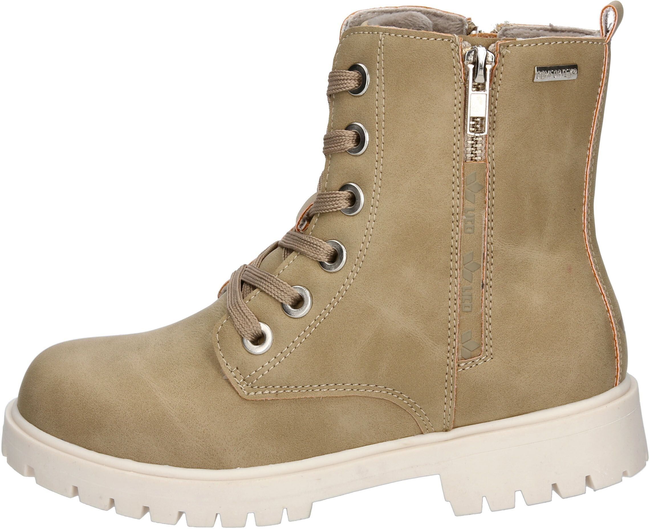 Stiefel LICO "Trendstiefel Eve", Mädchen, Gr. 38, wärmend, braun, Synthetik, Schuhe Stiefel braun 38, wärmend