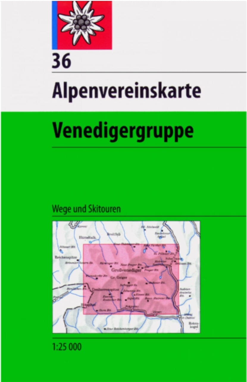 Carte de randonnée n° 36 - Massif de Venediger (Autriche)   Alpenverein