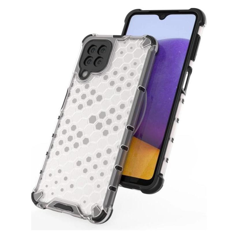 Hurtel Honeycomb Handyhülle Schutzhülle mit TPU Rahmen für Samsung Galaxy A22 4G schwarz (Samsung Galaxy A22) (1404978613)