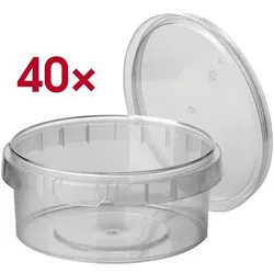 Papstar Einweg-Feinkost-Becher 480 ml, 40 Stück transparent, 11.8x7 cm