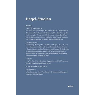 Hegel-Studien Band 32, Taschenbuch von , Meiner, F, 978-3-7873-1496-6