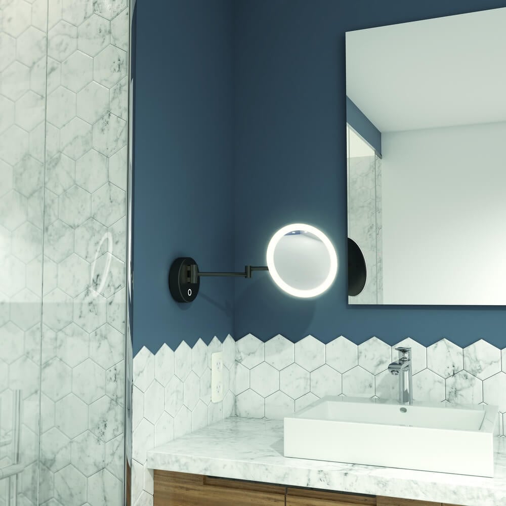 Lyora Vasari flexibele spiegellamp met led - zwart/wit