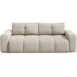 BETTSOFA DUCA Beige Jersey- Stoff mit Schlaffunktion