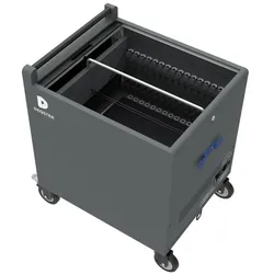 Deqster Toploader Trolley 32 - EU plug Typ C/F, Notebookwagen, Blau, Grau