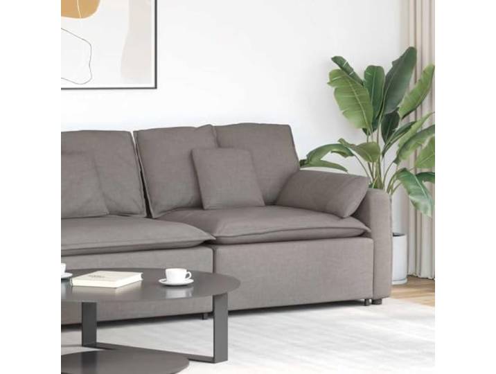 LPERTGFHU Modulares Sofa Endmodul 100 cm mit Armlehne Kissen Taupe, Wohnzimmer Sessel Einzelelement für Sitzlandschaften