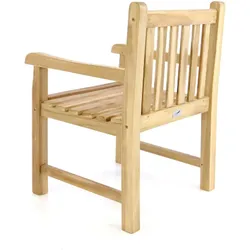 VCM, Gartenstühle, Gartenstuhl Gartensessel Landhaus Teak Holz unbehandelt stilvoll