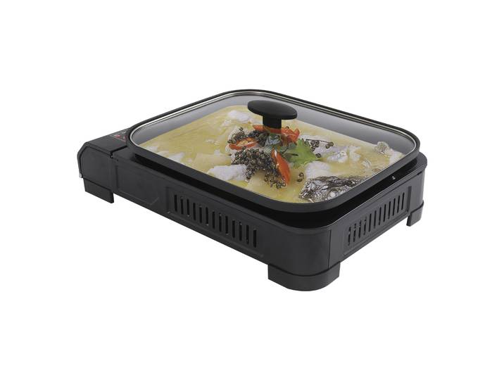 Cuisinière à gaz de gril de Camping Portable 2,1 kw, cuisinière à gaz Butane avec couvercle de poêle de gril pour Camping voyage Trekking 17.71x12x3.34 pouces
