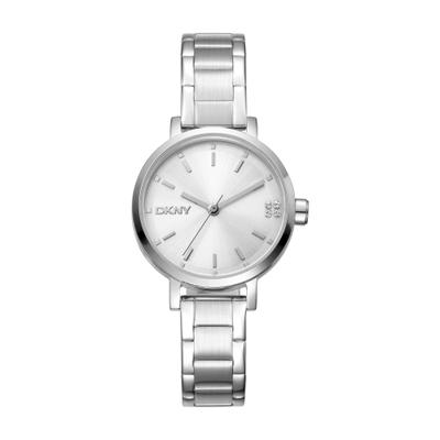 Quarzuhr DKNY "Soho Glitz", silber (silberfarben, silberfarben), Armbanduhren, Damen, silberfarben, Quarzuhr, Armbanduhr, Damenuhr, Edelstahlarmband, analog