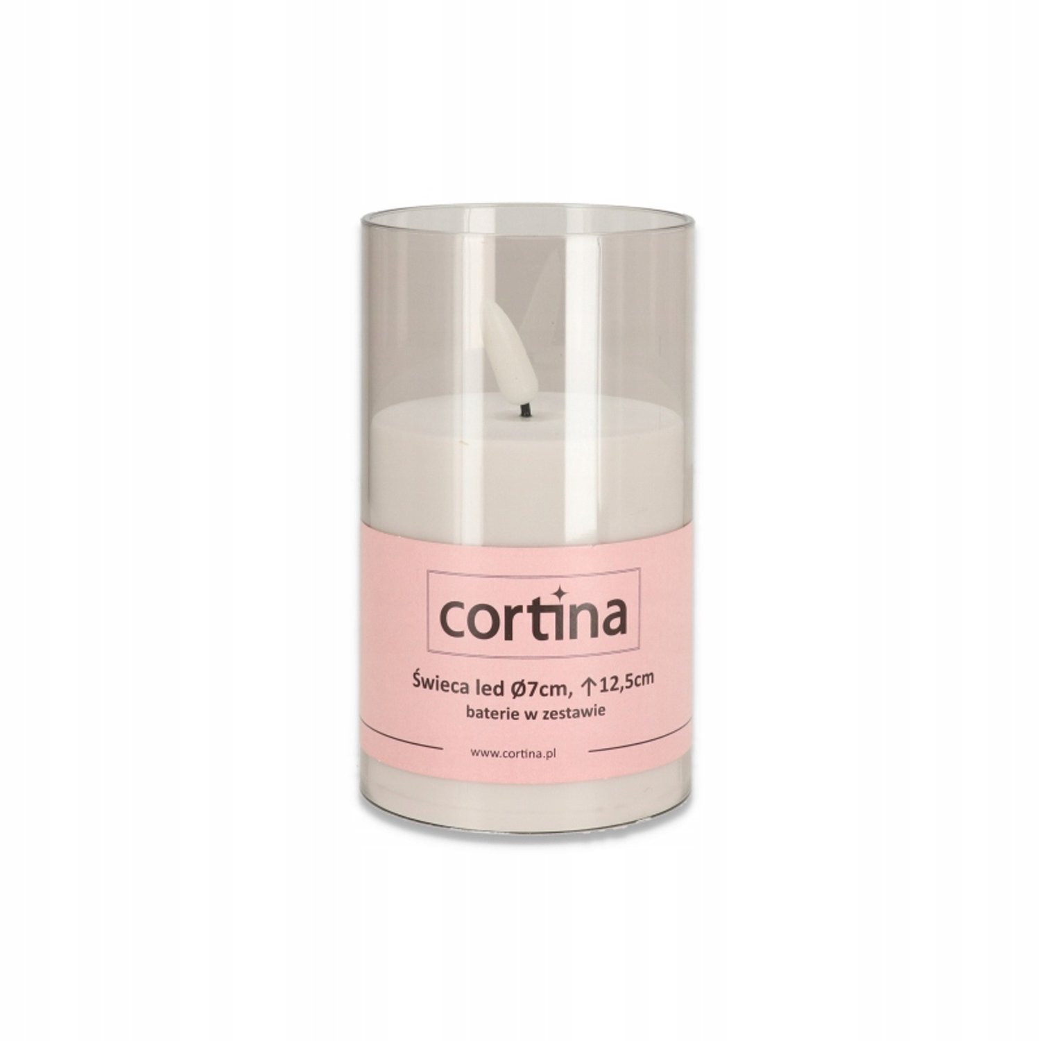 Cortina LED Grafsteen Kaars met Vlam Effect - Hoogte: 12,5 cm