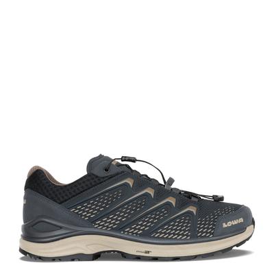 Wanderschuh LOWA "MEADOW GORE-TEX LO SL", Herren, Gr. 43,5, grau (stahlblau, dune), Synthetik, Textil, Schuhe Wanderschuh, wasserdicht, winddicht,atmungsaktiv dank GORE-TEX Membrane