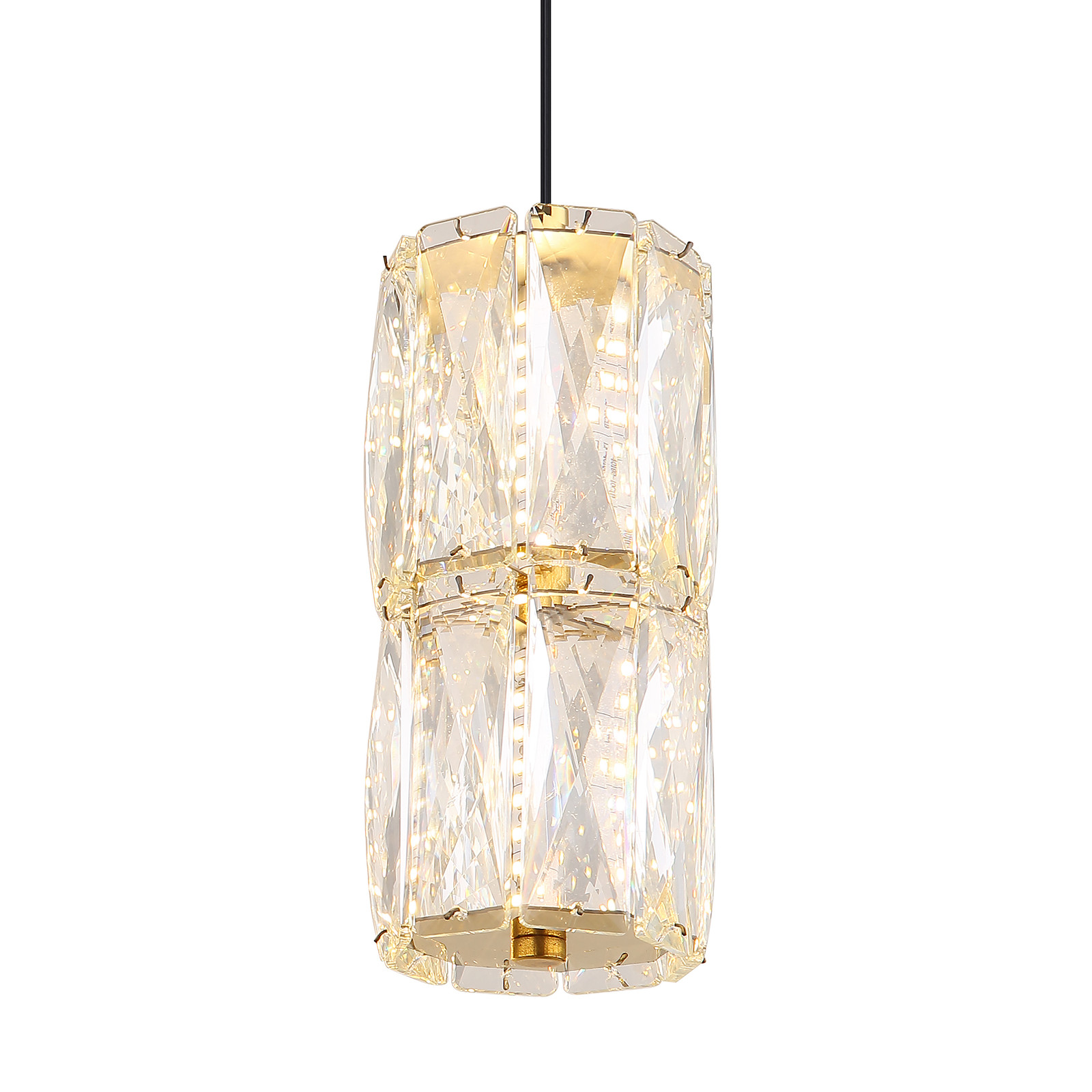 home24 LED-hanglamp Stefanie type A goud/transparant Ø 14cm