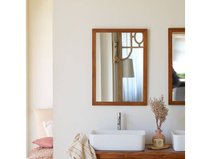 Spiegel Loggia aus Akazienholzrahmen 70x50 cm - Braun