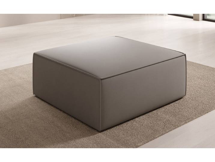 Beistellhocker Lesley in Stoff - Grau - Stoff - Luxusbetten24