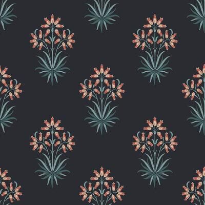 William Morris at Home Hyacinth Flower Midnight Wallpaper - N/A