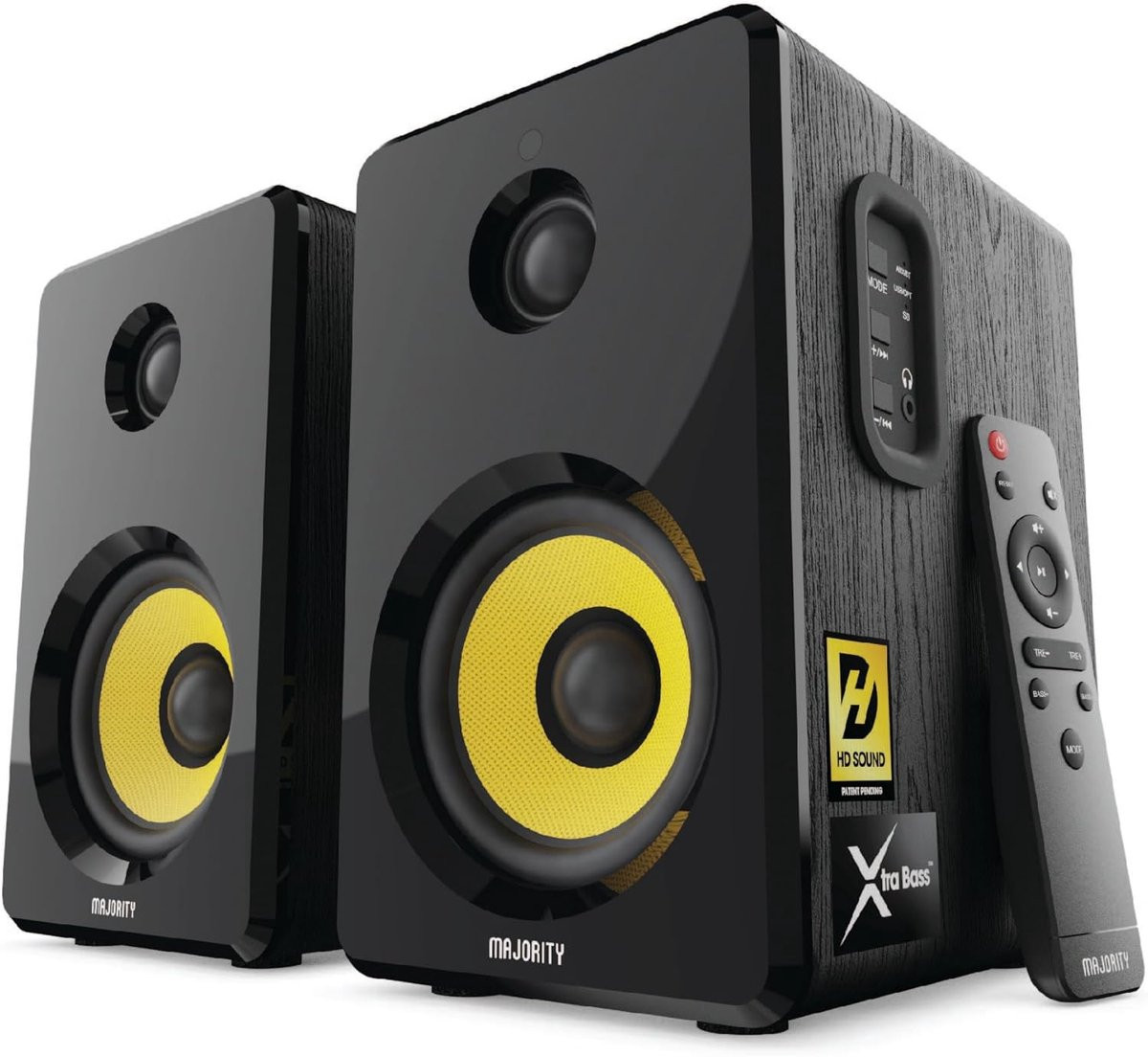 Actieve Boekenplank Luidsprekers met Bluetooth, Optische en USB-a aansluiting - 70W - Zwart
