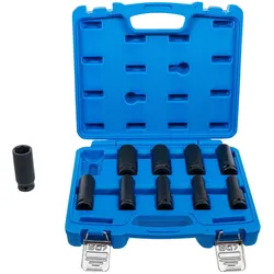 BGS, Steckschlüssel + Stecknuss, Kraft-Steckschlüssel-Einsatz-Satz Sechskant tief 12,5mm (1/2") SW 10-24mm 10-tlg. (10 mm)