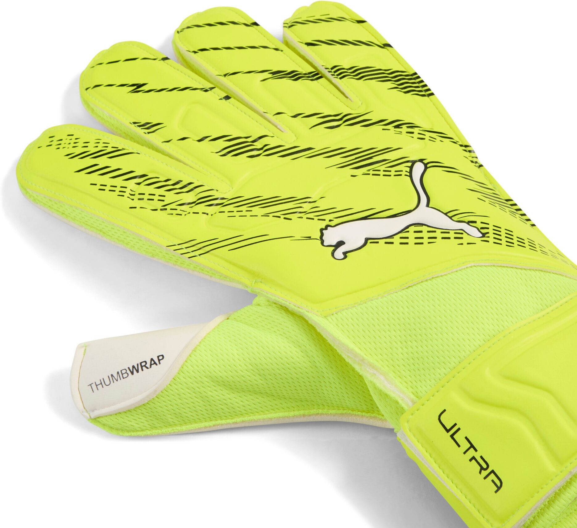 Torwarthandschuhe PUMA "ULTRA PLAY RC", Gr. 9, gelb (gelb alert, puma schwarz), Netz, Materialmix, gemustert, Handschuhe Torwarthandschuhe, für sportliche Einsätze, mit superweichem Latex-Grip gelb alert, puma schwarz 9