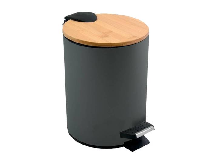 Spirella Badezimmer Treteimer Steel & Bamboo ADONIS 3L Grau