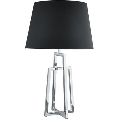 SEARCHLIGHT Tischleuchte "York Tischleuchte - Chromsockel & schwarzer Schirm", schwarz (chromfarben, schwarz), H: 40cm, 1 Stk., Leuchten, Tischleuchte