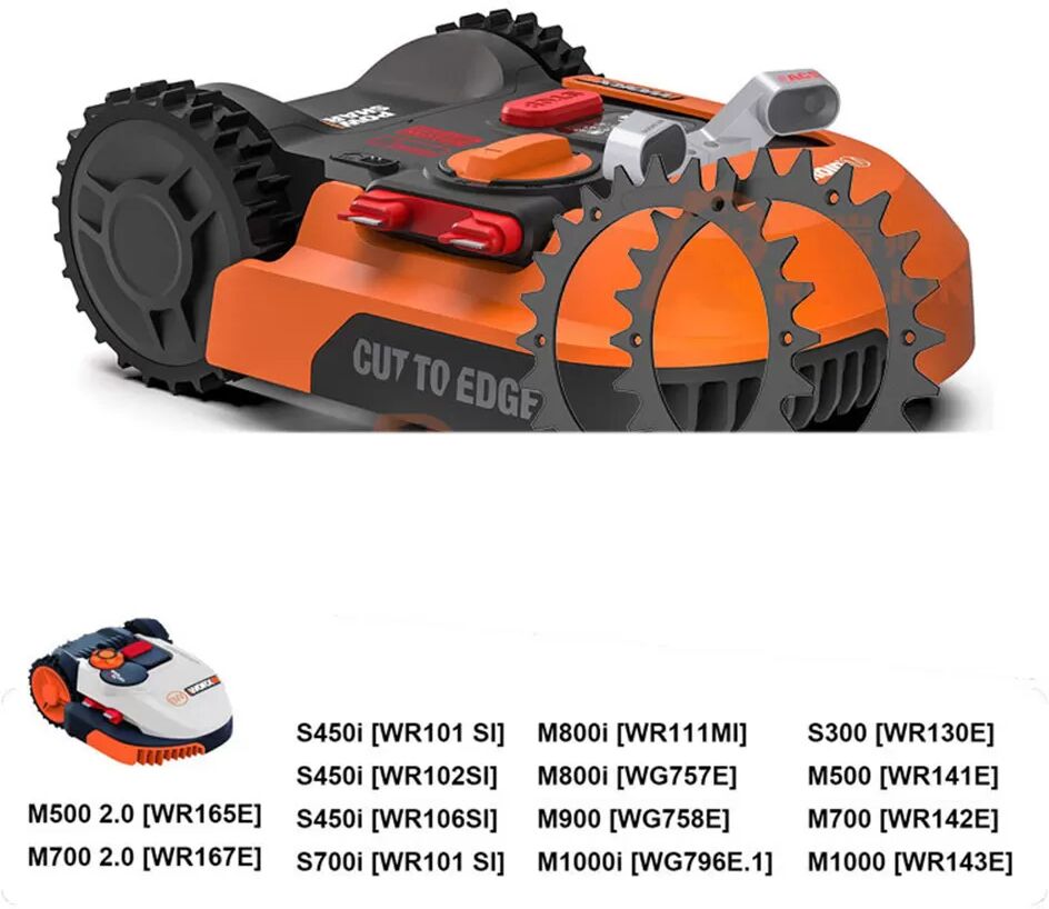 INF Verbesserte Traktionsstollen für Worx Landroid Mähroboter - Schwarz