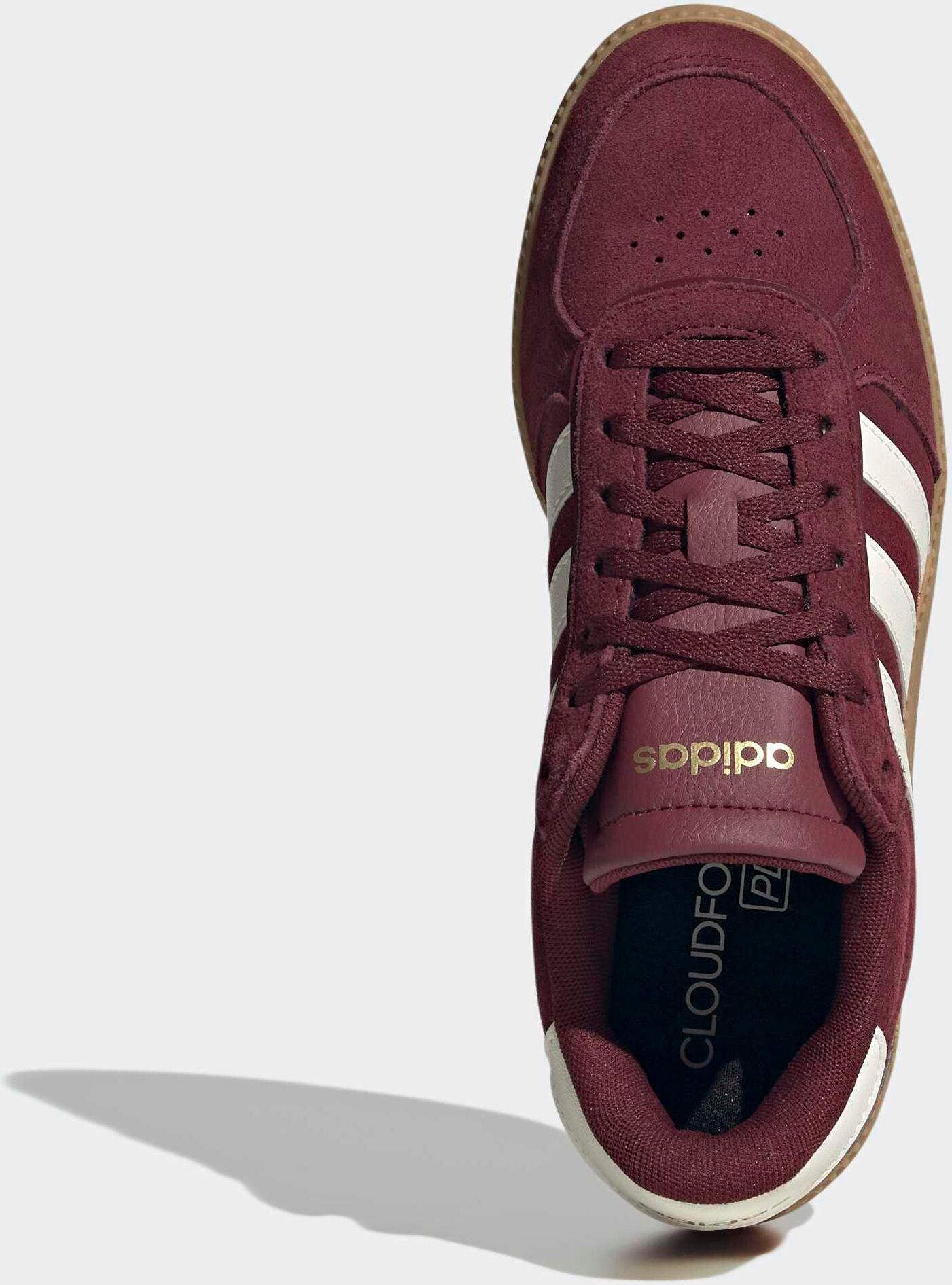 Sneaker ADIDAS SPORTSWEAR "BREAKNET SLEEK", Damen, Gr. 37, sharot, oweiß, goldmt, Leder, Synthetik, Schuhe Sneaker, inspiriert vom Design des adidas handball spezial sharot, oweiß, goldmt 37