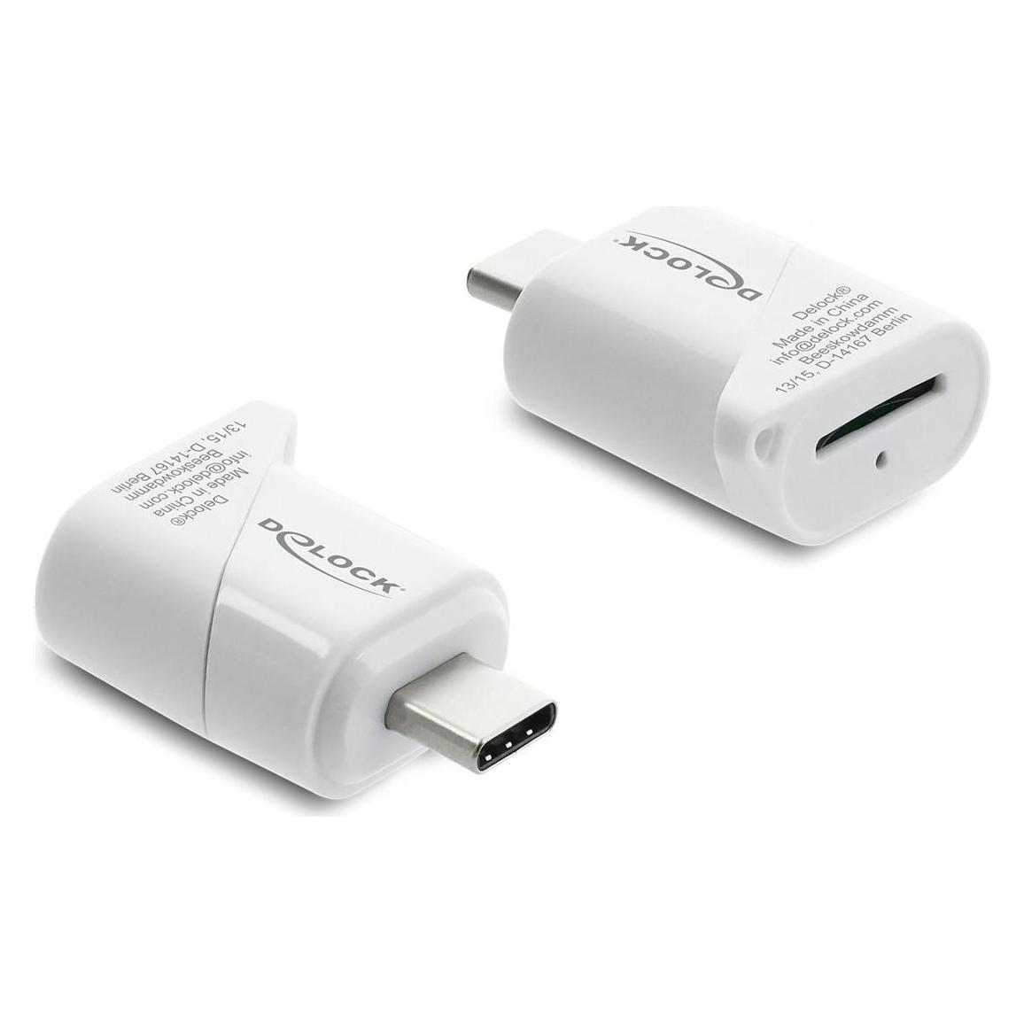 Delock Mini-Kartenlesegerät mit USB-Typ-C-Anschluss für Micro-SD-Speicherkarten (USB-C) (91427)