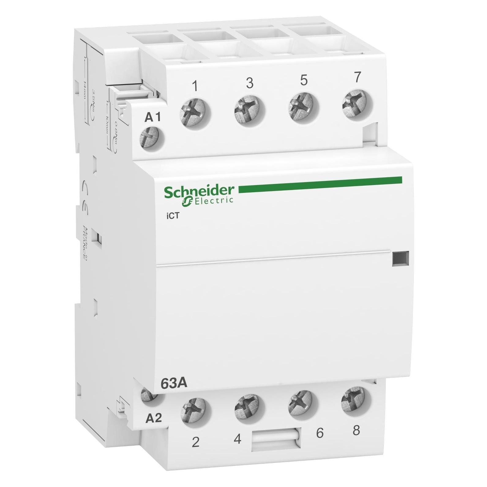Schneider Electric Acti9 iCT Contactor 63A 4NO 220/240Vac (A9C20864)