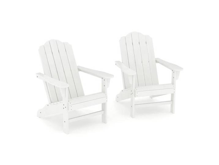 Fauteuils Adirondack HDPE lot de 2 blanc chaises extérieur aspect bois
