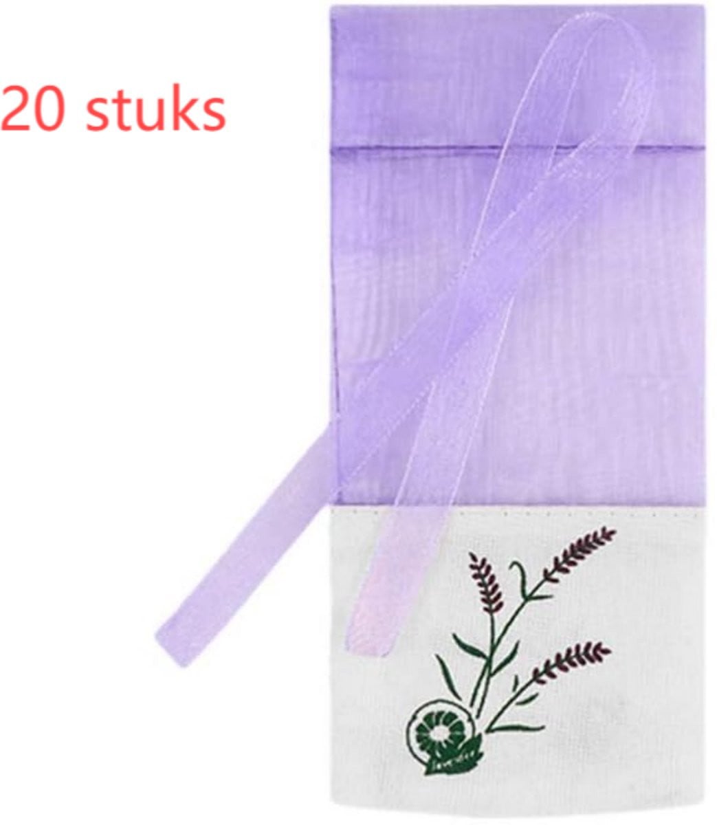 20 stuks katoenen geurzakjes met bloemenprint - lege herbruikbare lavendelzakjes voor kast en lade
