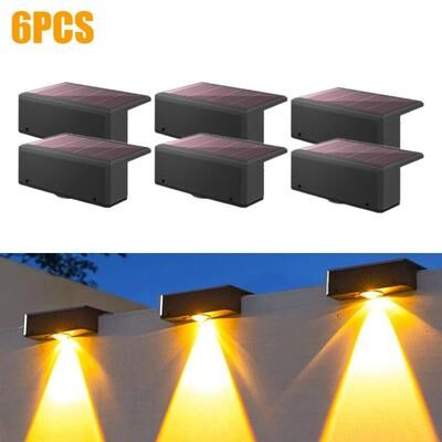 Uplift Picks LED Solar Wall Light Waterproof Outdoor Garden Balcony Wall Lamp warm 6 Pcs