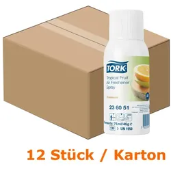 Tork 236051 Duftspray Nachfüller Airfresh Tropical Fruit 12 Stück Duftpatrone für Airfresh Lufterfrischungs-System