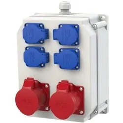 PCE, Netzstecker + Netzkupplung, KUNST.MOBILVERTEIL.2X16A/4XSSD / SCHWAZ IV 9014120-P