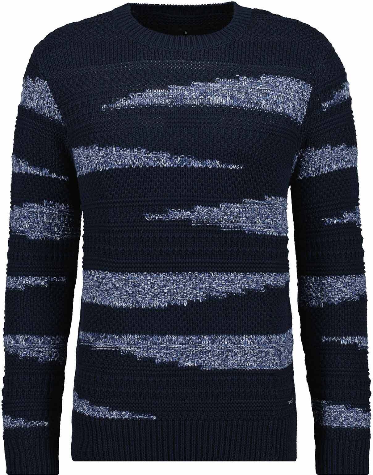 Rundhalspullover RAGMAN, Herren, Gr. 56, blau (marineblau), Strick, 100% Baumwolle, Pullover Rundhalspullover marineblau 56