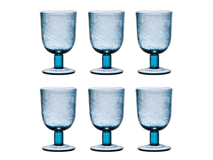 Lot de 6 verres à pied luberon bleus 28 cl