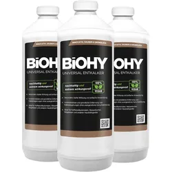 BiOHY Universal Entkalker (3x1l Flasche) | Konzentrat für 20 Entkalkungsvorgänge pro Flasche | Kompatibel mit allen Kaffeevollautomaten