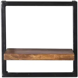 Wandregal 'Madras' 35x35 cm Massivholz, Metall Mango