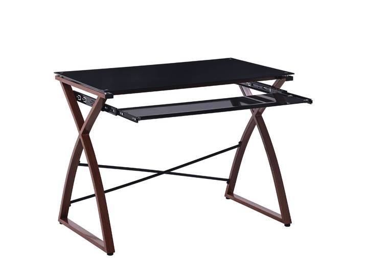 Schreibtisch Glas ALEK 99 x 73 x 75 cm schwarz/braun