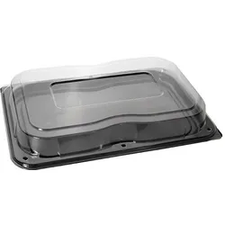 MONOUSO - Plastiktablett schwarz mit Deckel 35x24cm (25 Stück)