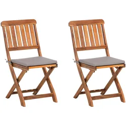 GARTENSTUHL 2er-Set Akazienholz dunkelbraun Cento