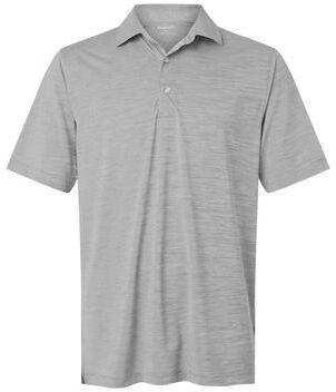 Paragon P162 Men's Bohemian Striped Heather Performance Polo Shirt in Black size 3XL   94% polyester, 6% spandex 162