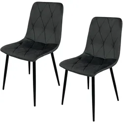 HTI-Living, Stühle, Stuhl Mesa Eco 2er-Set Velvet Grau (2x)