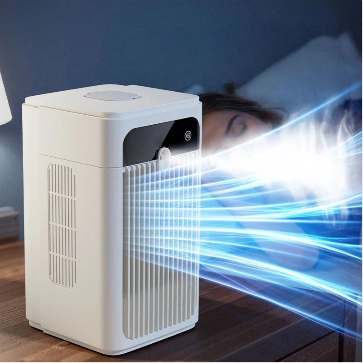 INF Mini-Nebel-Tischventilator, wiederaufladbar — 370ml Wassertank, 2-Stufen-Lüfter, portabel für WG und Büro