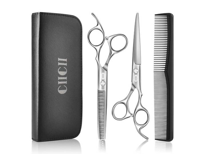 Friseurscheren Set 8-teilig Silber, Silberfarben, Metall, 5.9x1.5x17 cm, Freizeit & Co, Wellness & Gesundheit, Körperpflege