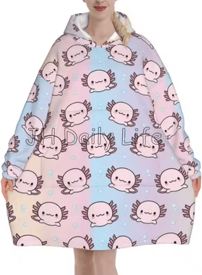 Inspire Curations Axolotl Oversized Flannel Wearable Blanket Hoodie 1