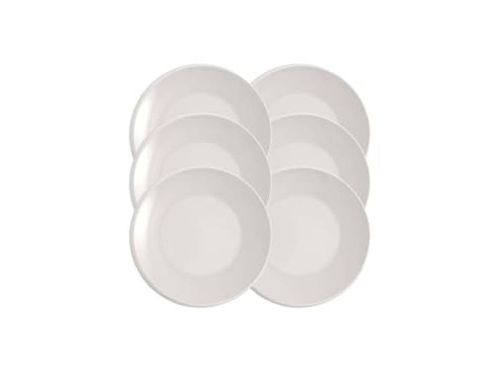 Villeroy & Boch - NewMoon 6x Speiseteller, 27 cm, Premium Porzellan, weiß